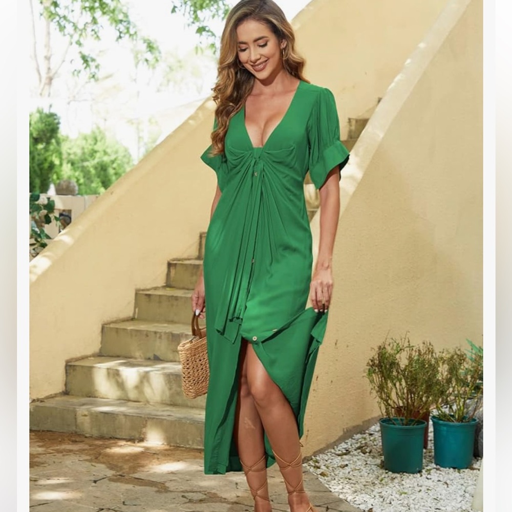 Elegant Green Maxi Dress